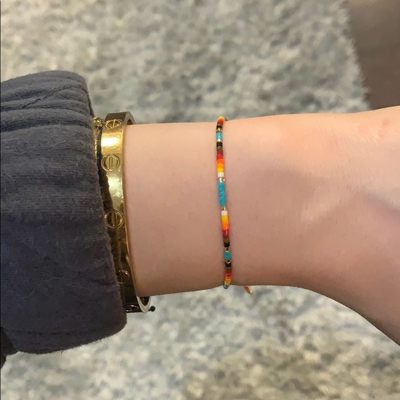 Anthropologie Jewelry - Adjustable colorful beaded bracelet